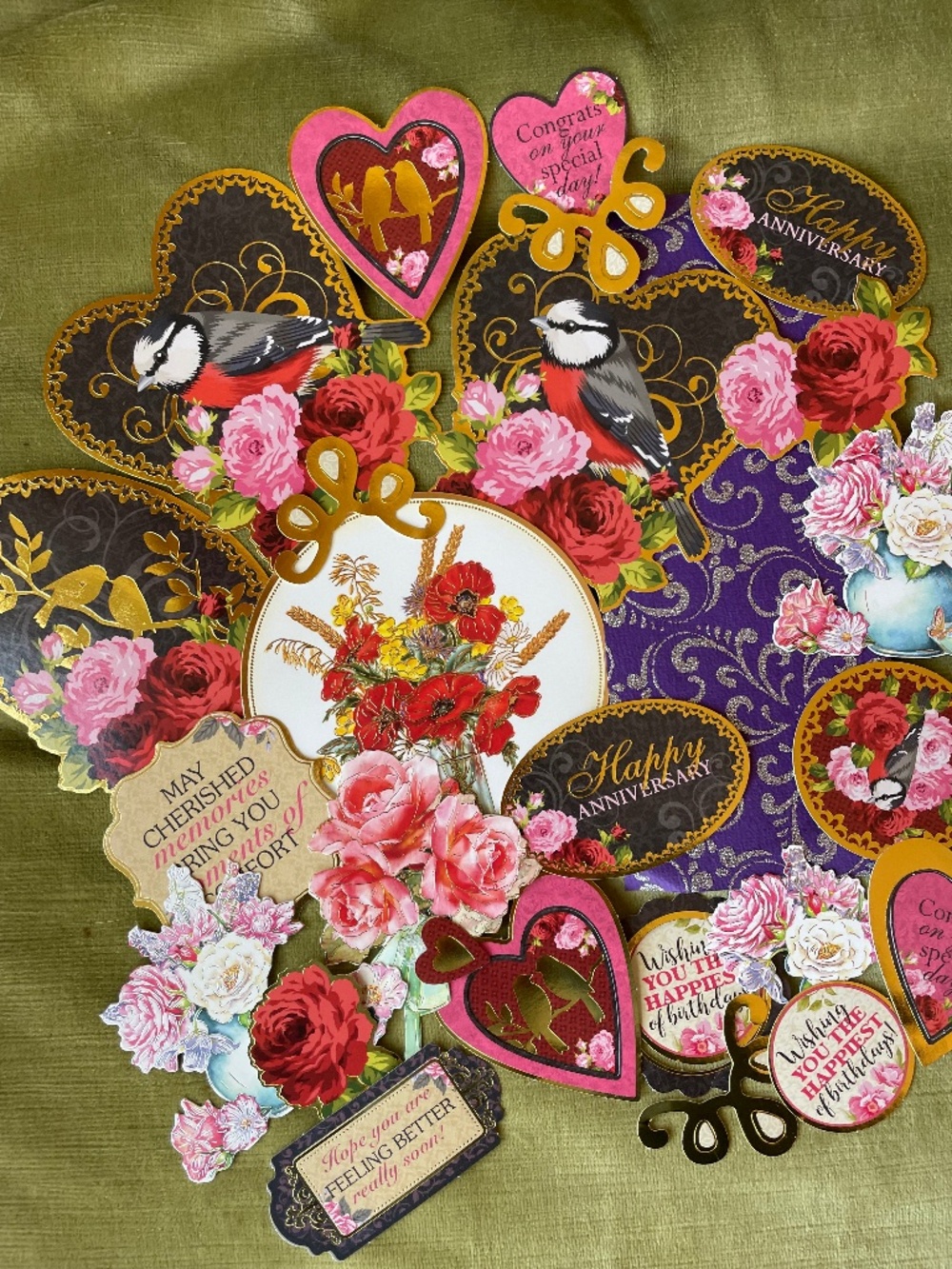 Beautiful Glitter and Floral Ephemera for Junk Journals, Scrapbooks, Collages